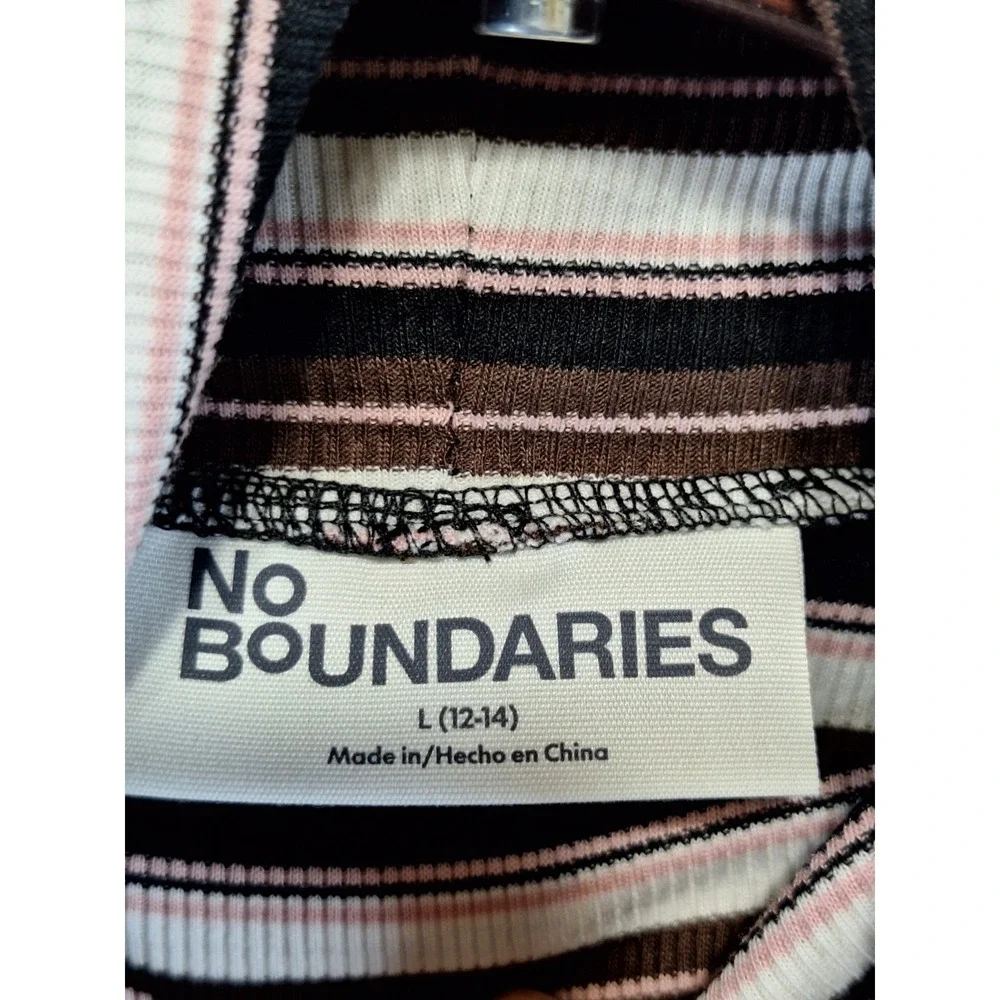 No Boundaries Knit‎ Sweater Dress Womens L Multi Striped Long Sleeve Turtleneck